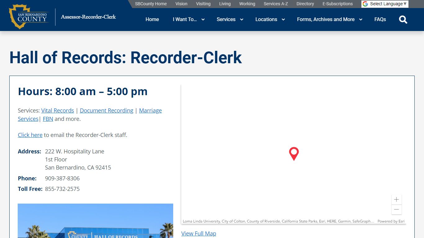 Hall of Records: Recorder-Clerk – San Bernardino County Assessor ...