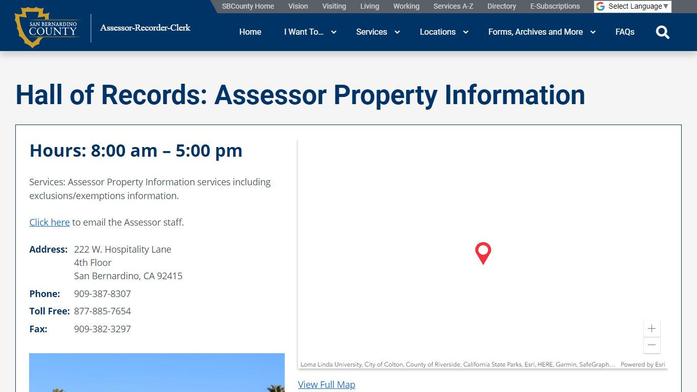 Hall of Records: Assessor Property Information – San Bernardino County ...